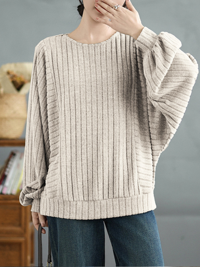 Pull lâche de couleur unie élégante à la mode des femmes