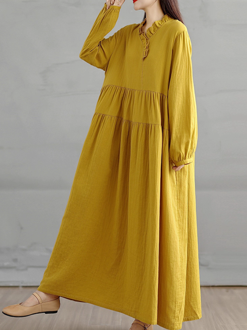 Ruffle neck dress