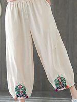 Breezy Weekend Confidence Linen Pants — Embroidered Hem, Effortless, Flattering Fit