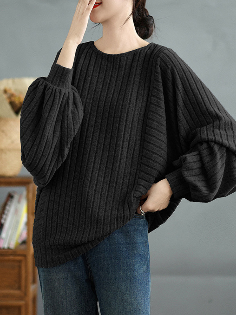 Pull lâche de couleur unie élégante à la mode des femmes