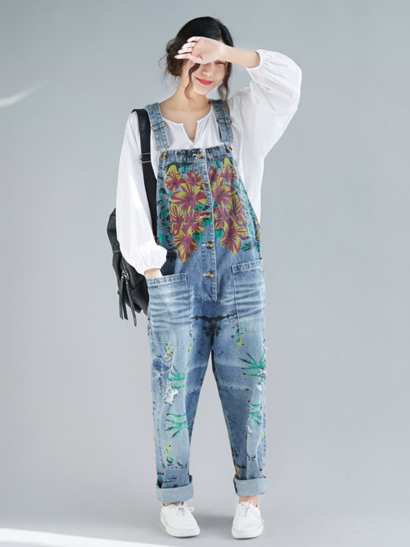 Women's Printed  Dungarees