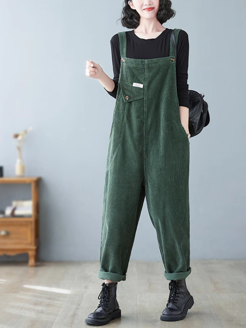 Women's Green Overalls Dungarees 