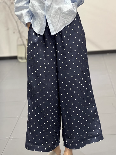 Women's Summer Loose Casual Wide Leg Polka Dot Pants Bottom