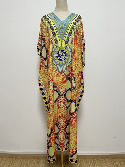 Women's Yellow Kaftan Dress