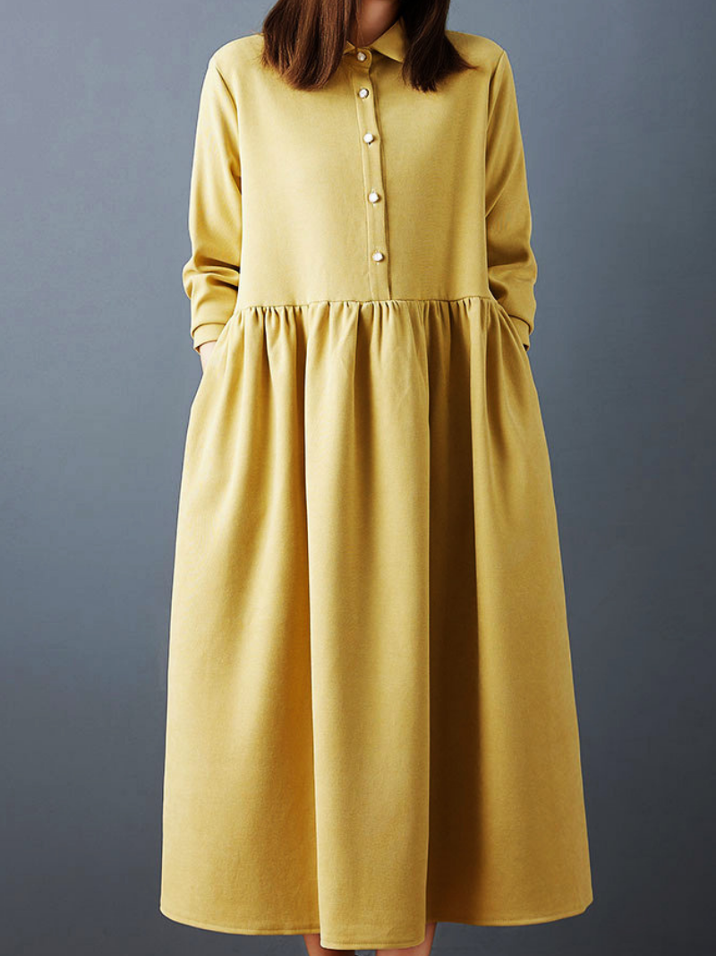 Long sleeve midi dress for women