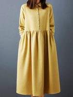 Long sleeve midi dress for women