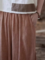 Women’s Wide-Leg Cotton Blend Balloon Pants with Pockets, Minimal Chic