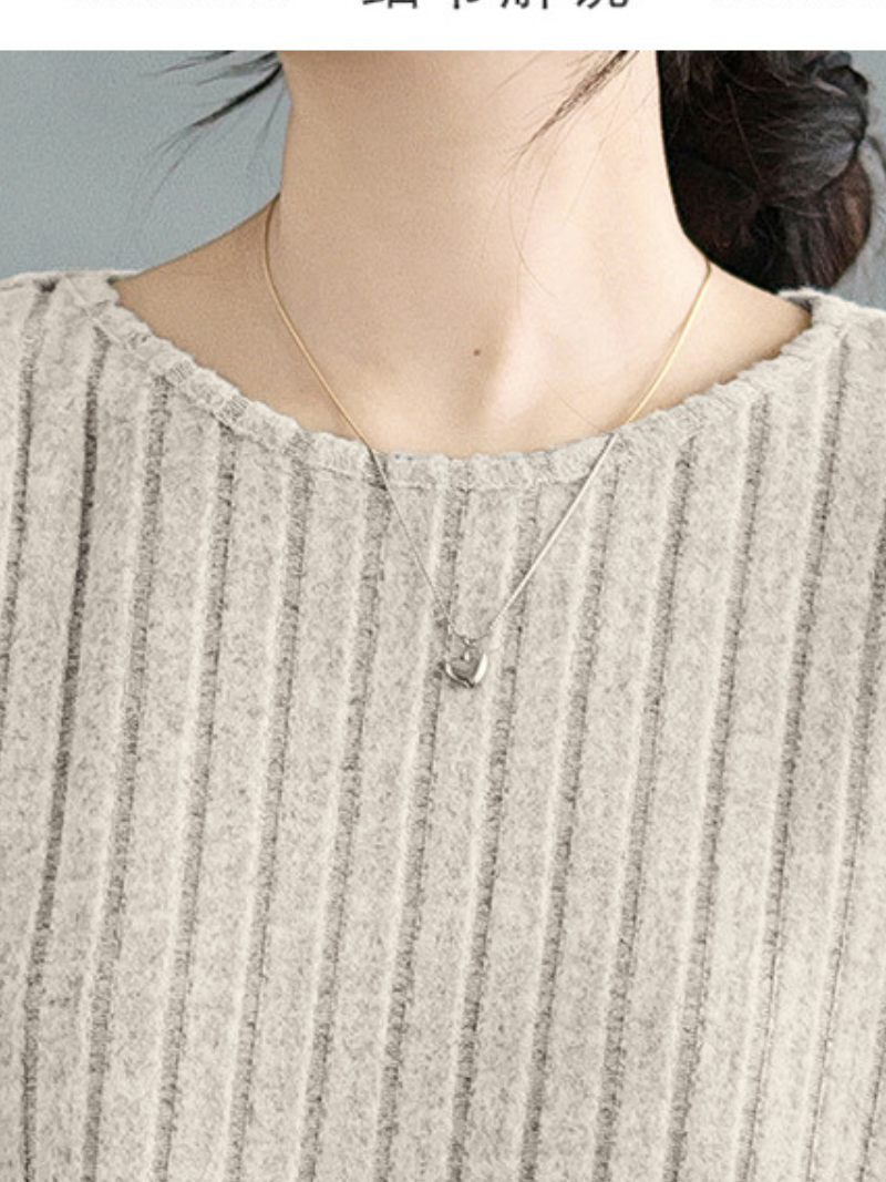 Pull lâche de couleur unie élégante à la mode des femmes