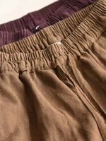 Artisan Cotton&Flax Relaxed Lantern Trousers – Women's Harem Pants with Pockets