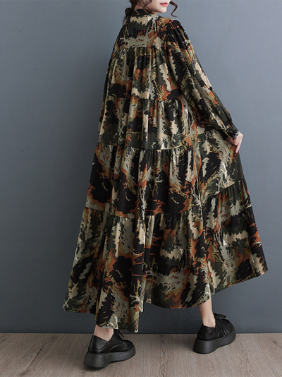 Women's Easy-to-Wear Printed Mid-Length A-Line Dress