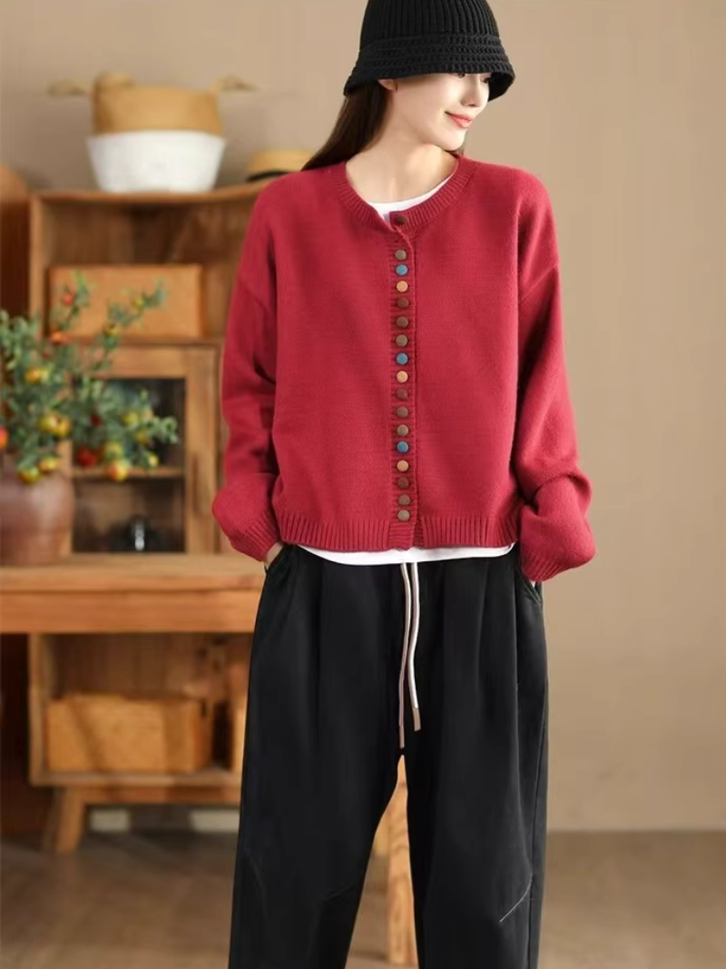 Women's Red Cardigan 