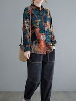 Chemise à col de polo boutonnée décontractée de femme