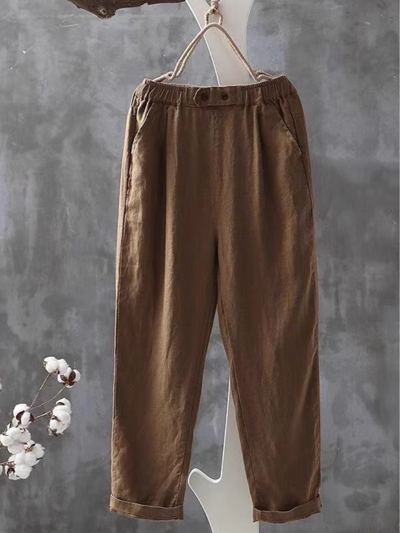 Pantalon harem en lin d'été pour femmes mince pantalon décontracté en bas