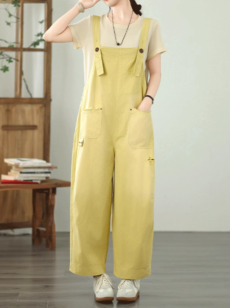 Women's Summer Adjustable Straps and Pockets Bib's Dungarees