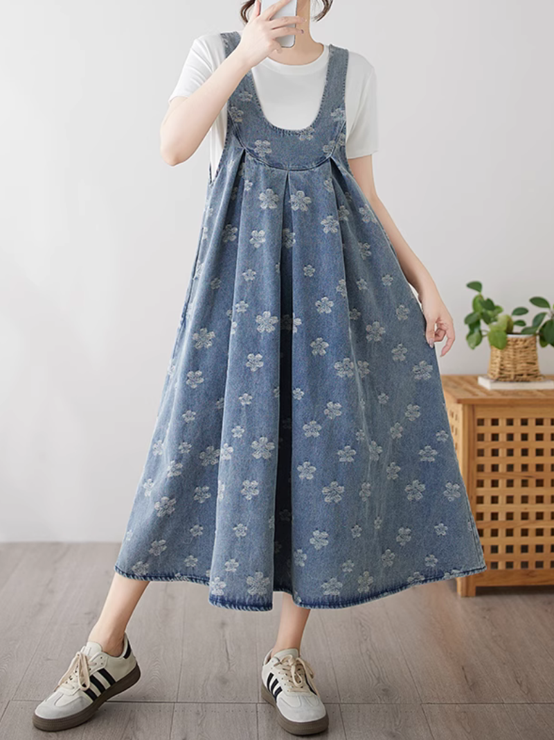 Women's Summer Relaxe Outfit Side Pocket Printed Salopette