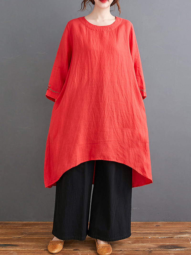 Women's Summer Lightweight Simple Midi Skirt A-line Dress