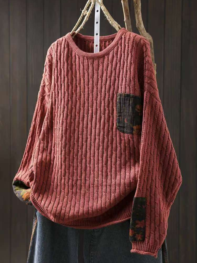 Red Women's Cotton Sweater
