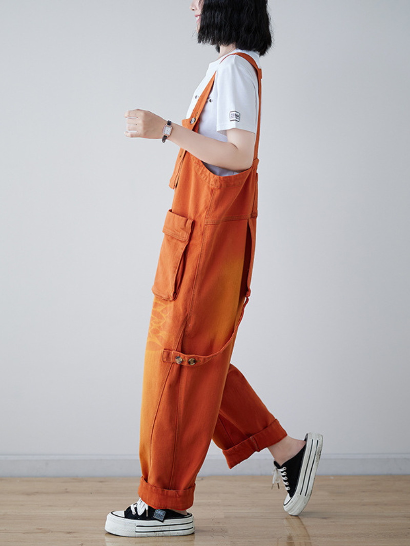 Women's Orange Dungarees