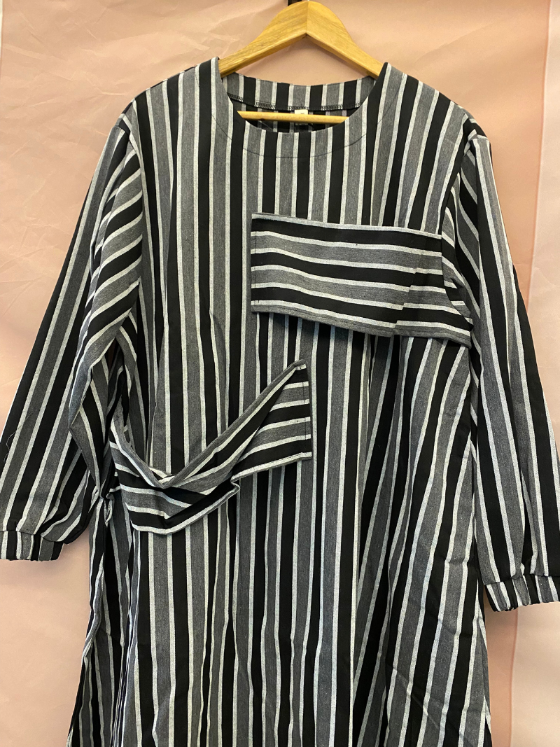 Robe A-Line Spring & Automne Striped Striped Striped A-Line pour femmes