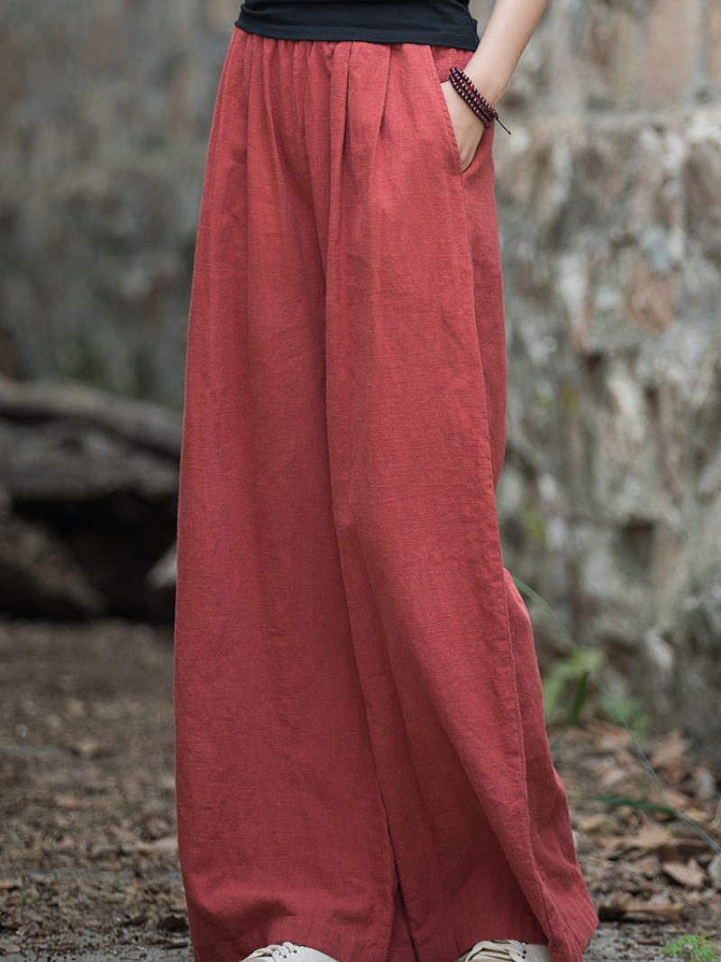 Women's Red wide-leg pants 