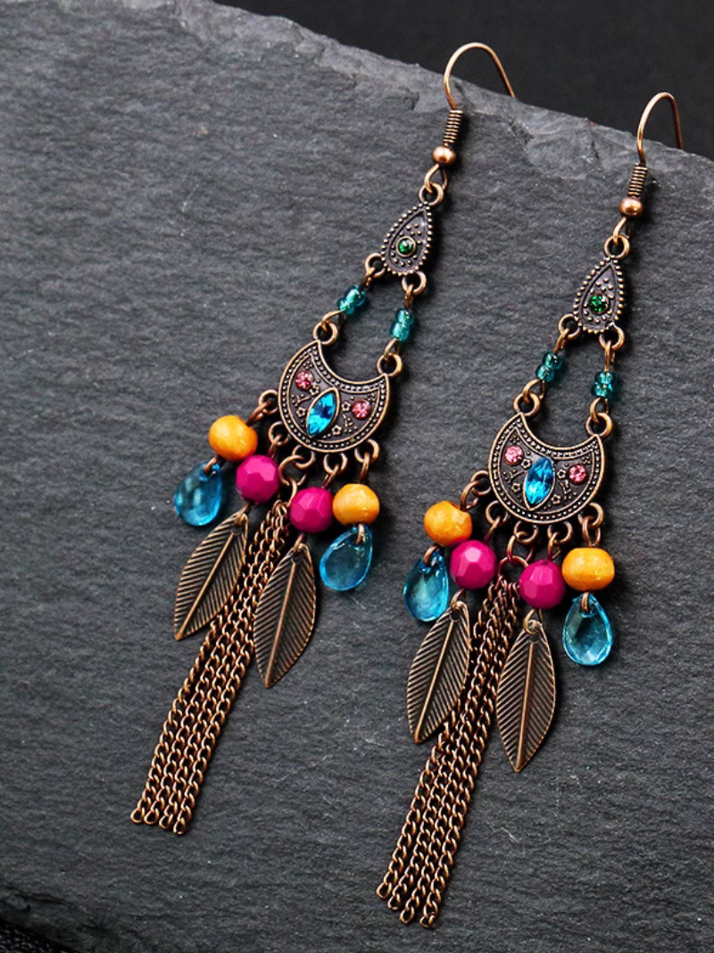 Boucles d'oreilles rétro Crystal Sparkle pour femmes