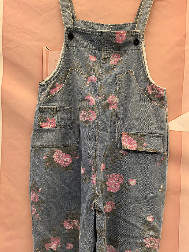 Hey Women's Denim High Taist Loose Baggy Dungaes