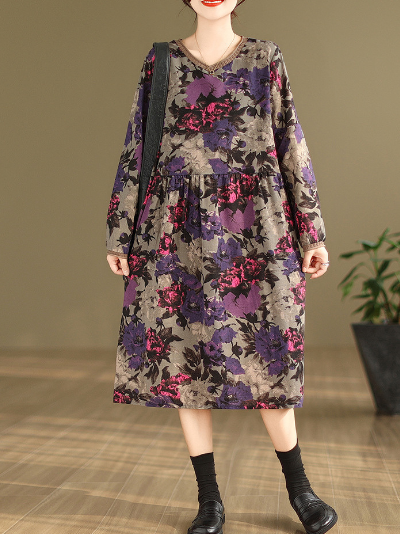 Womens floral smock dress