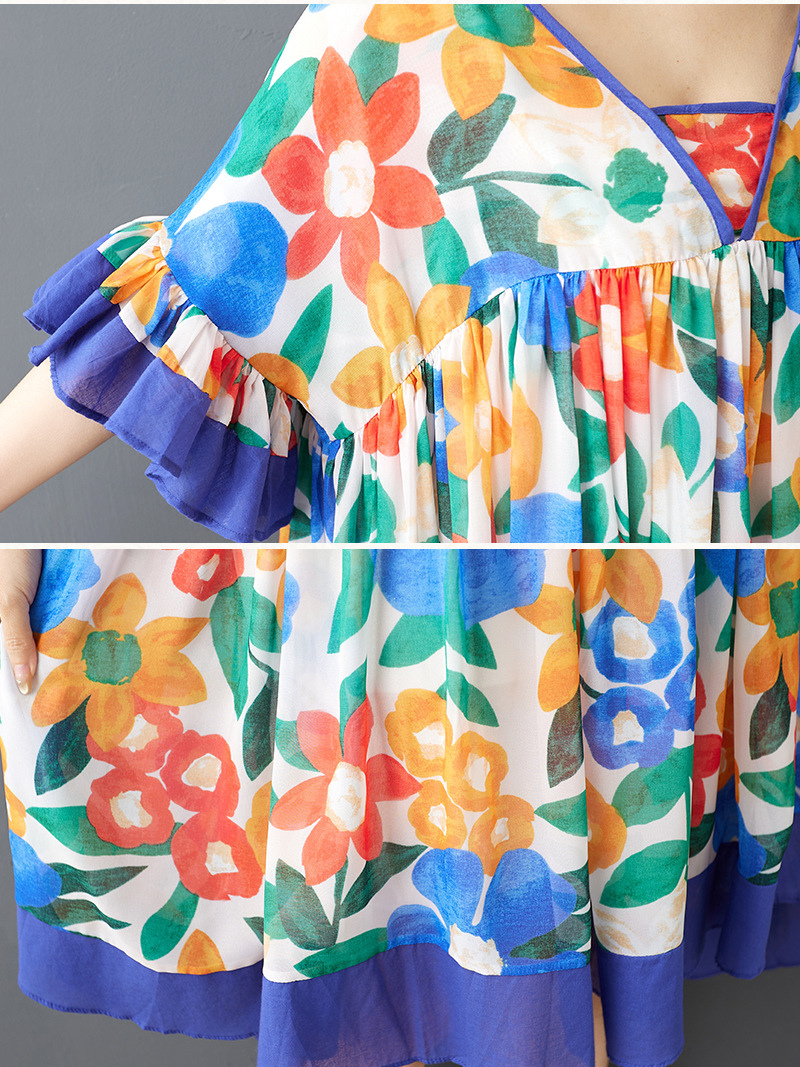 Ruffle sleeve midi dress