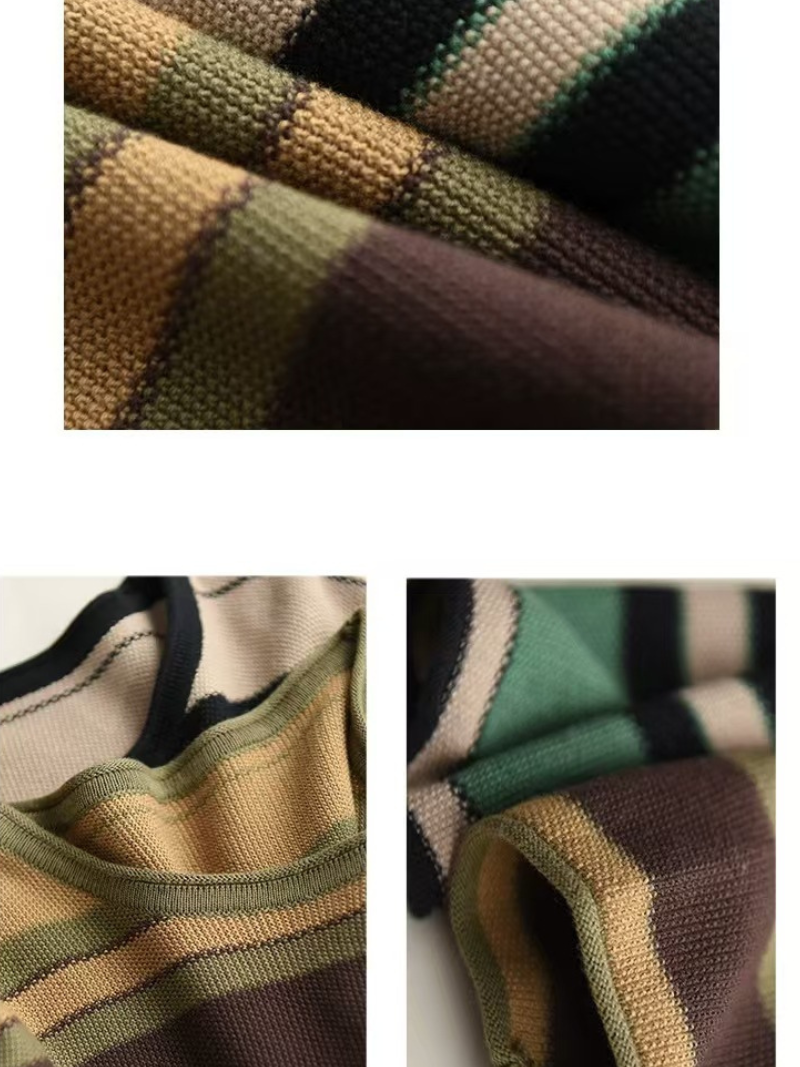 Pull tricoté à rayures rétro à l'automne et à l'hiver pour femmes