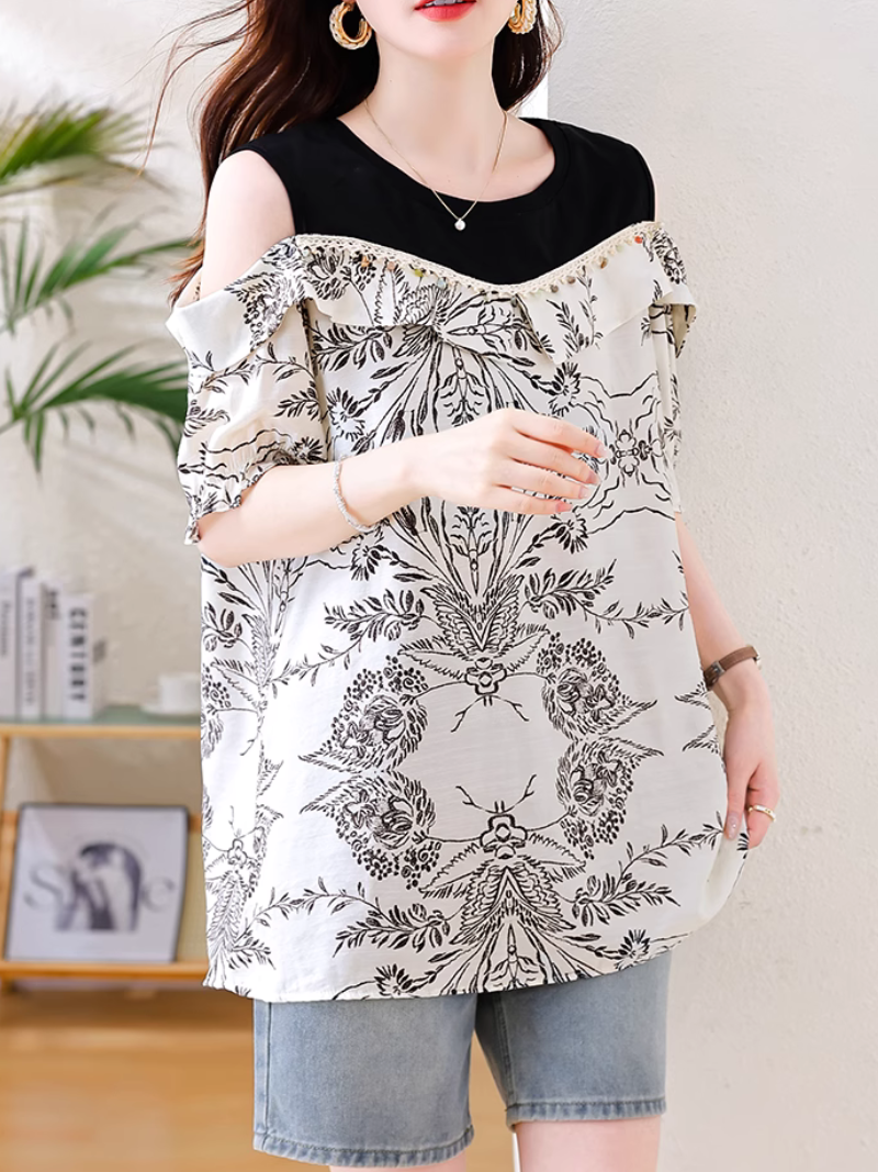Women's Fashionable & Comfortable Printed Loose Top