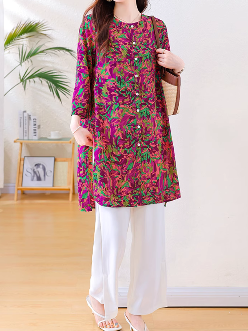 Women's Summer& Spring Stylish Floral Loose Top