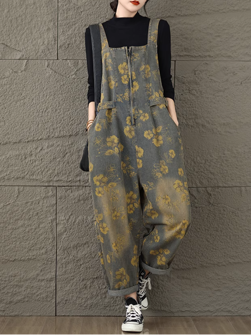 Women's Printed Dungaree