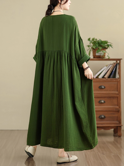 Women's Simple Plated  Dress