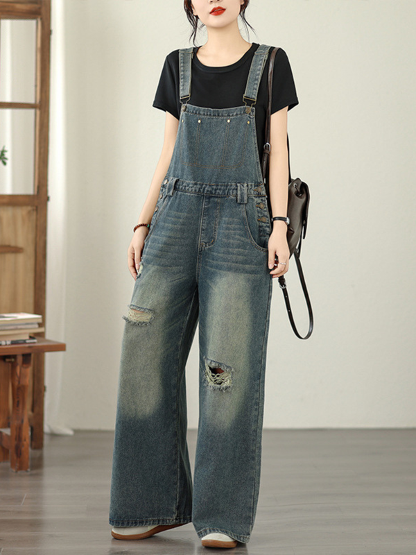 Weekend Confidence One-Piece — Relaxed Denim Overalls with Flattering Lantern Legs