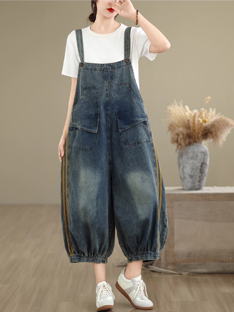Women's Side Pockets Overall Dungaree