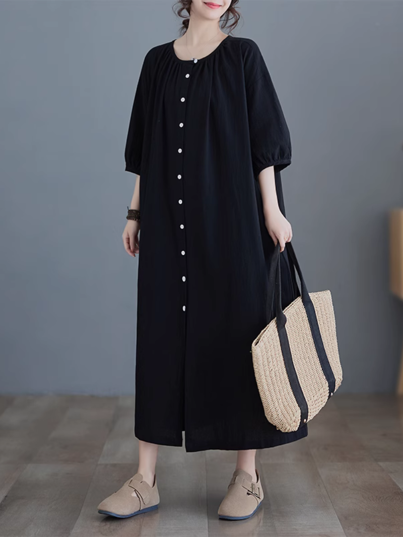 Women's Black A-Line Shirt dress