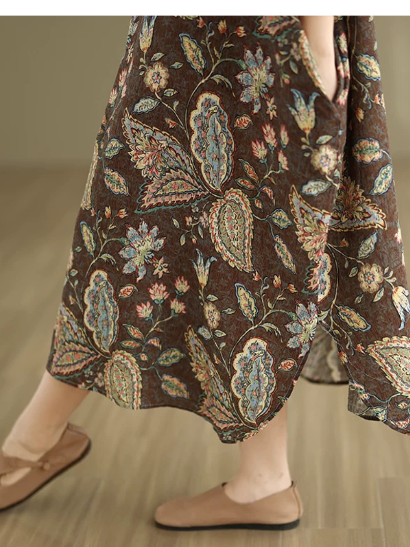 Weekend-to-Anywhere Confidence — Boho Midi Shirt Dress in Cotton Linen Blend