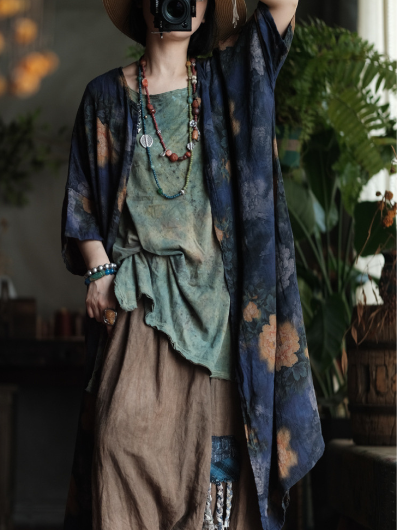 Stylish Women's Printed Loose Cardigan