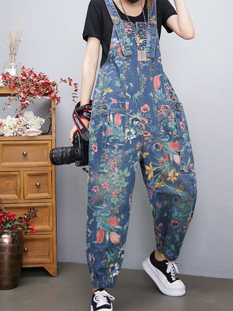 Women's Printed Dungaree 