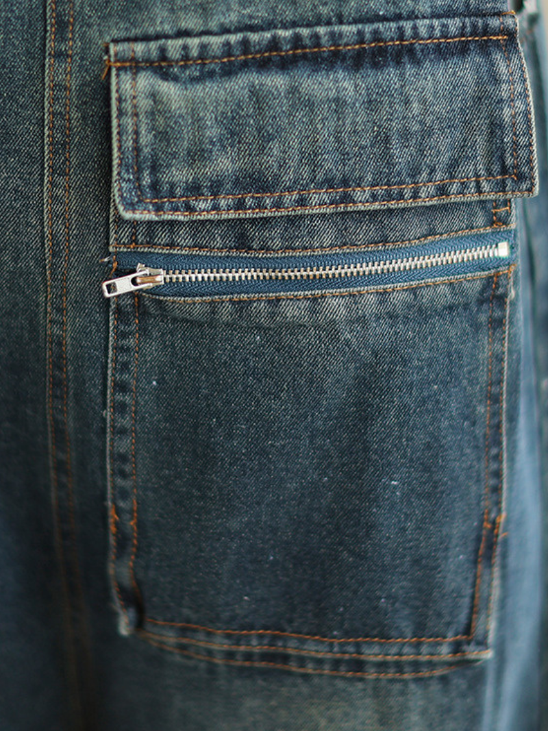 Women's Zipper Pocket Dungarees