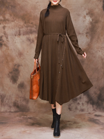 Solid Color A-Line Dress for Women