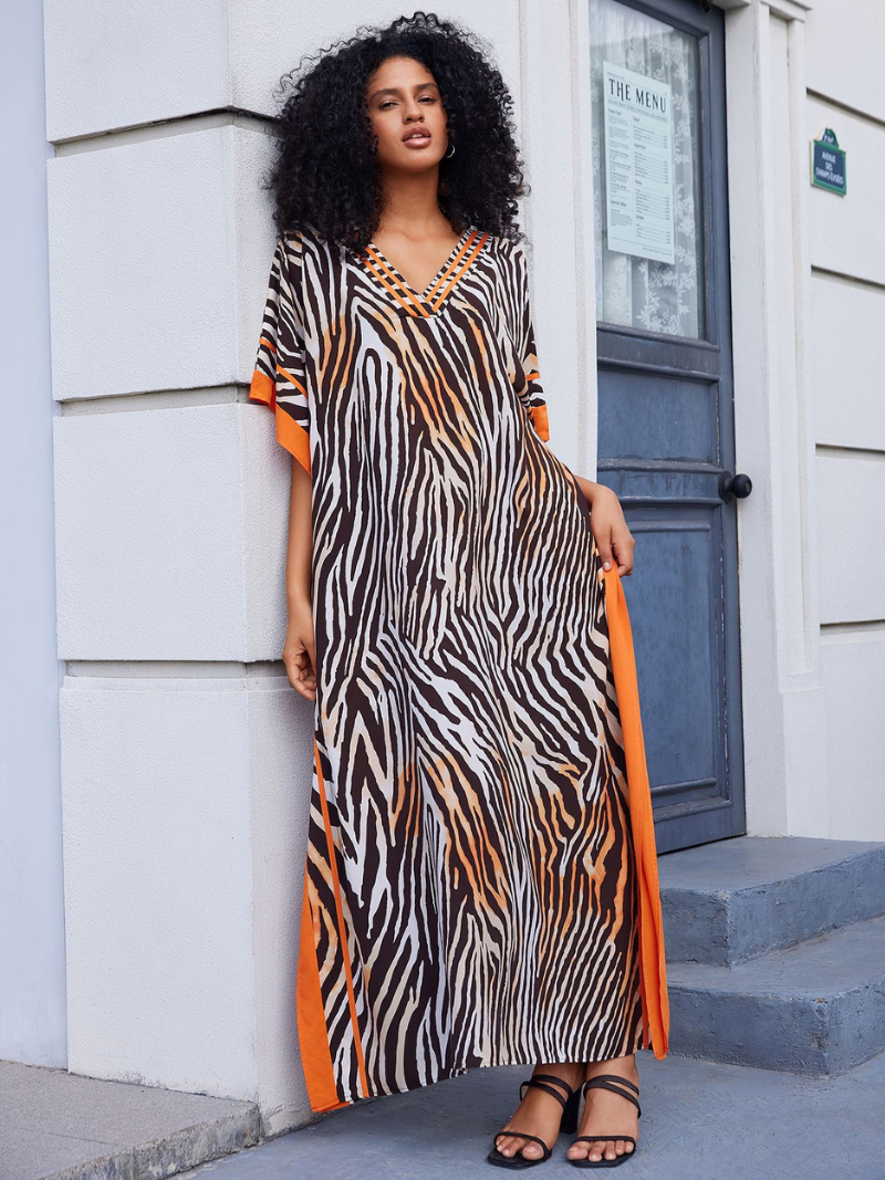 Vestido de biquíni da moda feminina encobrimento de biquíni Long Kaftan