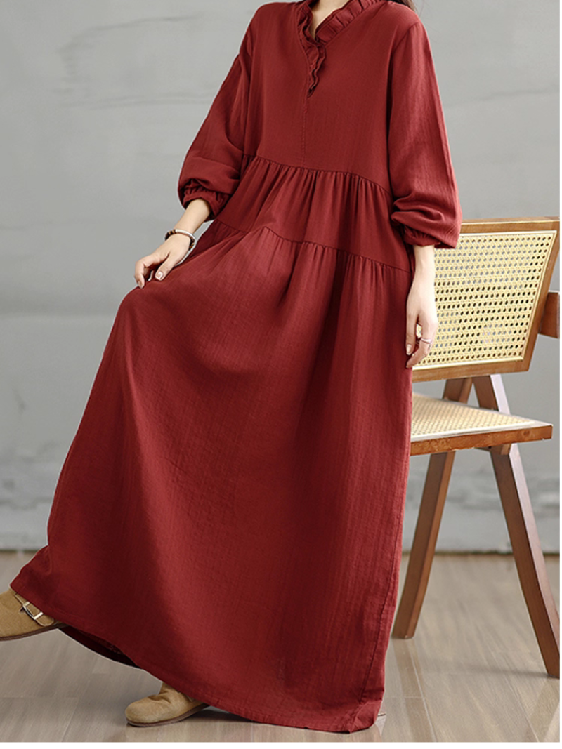 Robe longue ample confortable et élégante pour femmes, été et printemps 