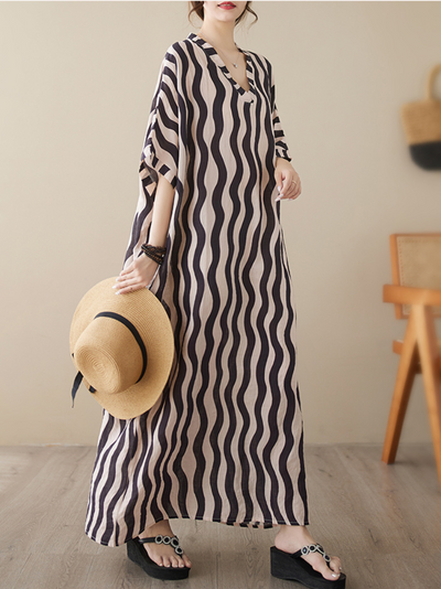 Women's Bat Sleeves Kaftan Dress