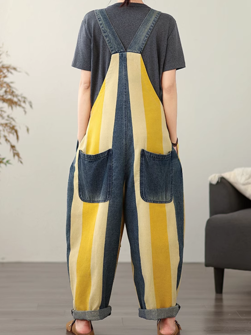 Women's Yellow Retro Dungaree 