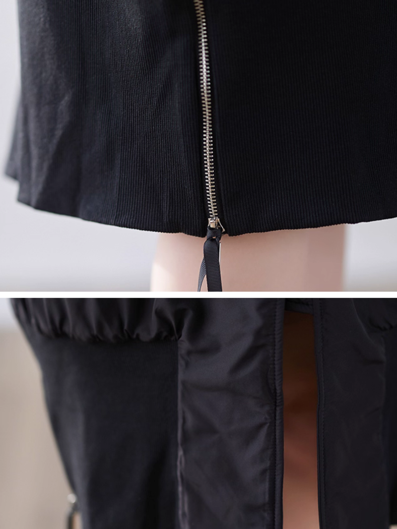 Minimal Longline Hooded Coat for Women, Sleek Zipped Parka Outerwear