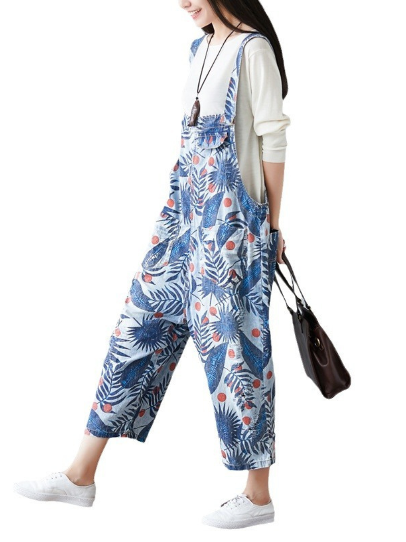 Loose denim overalls for women