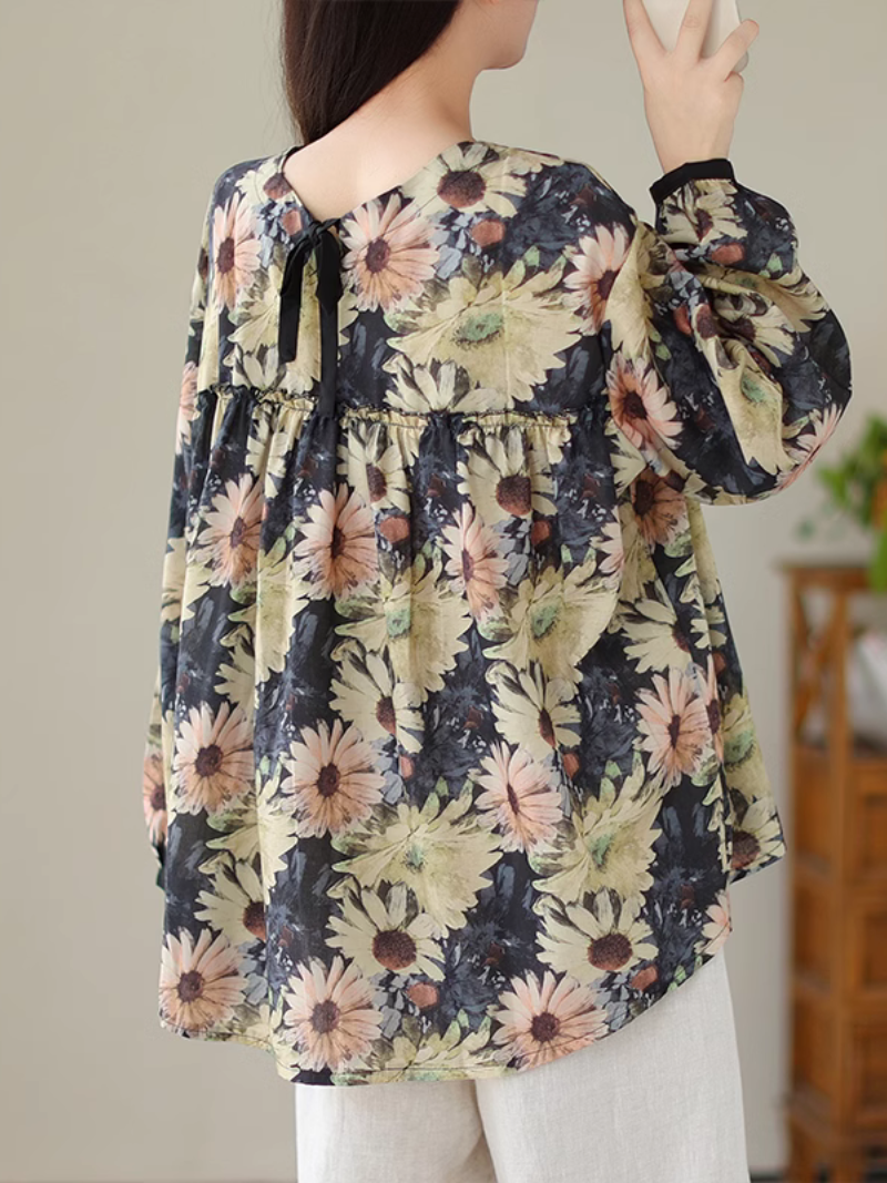 Women's big Flower Tops