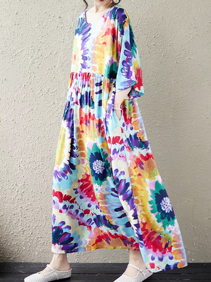 Joyful Weekend Maxi Dress — Flowing, Flattering Print for Sunlit Days