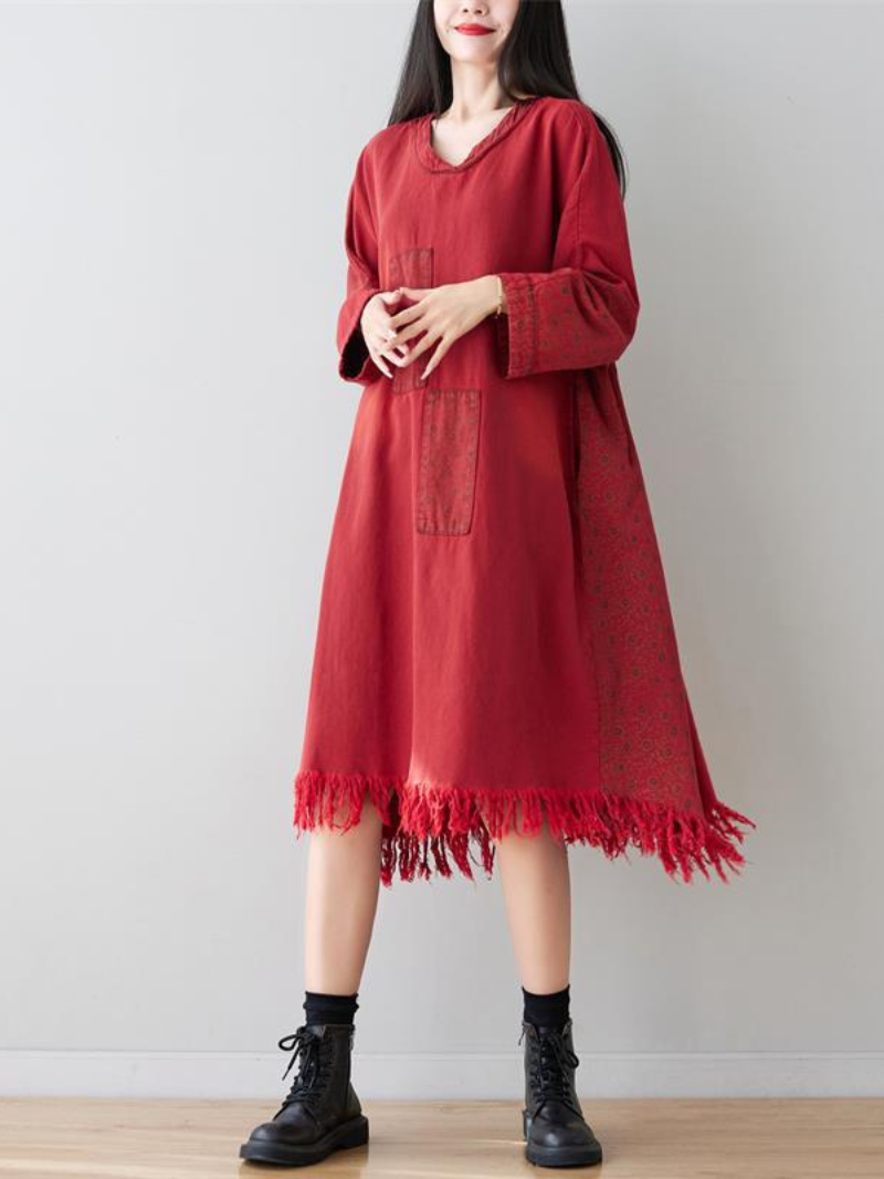 Women's Polka Dot Patch  A-line Dress